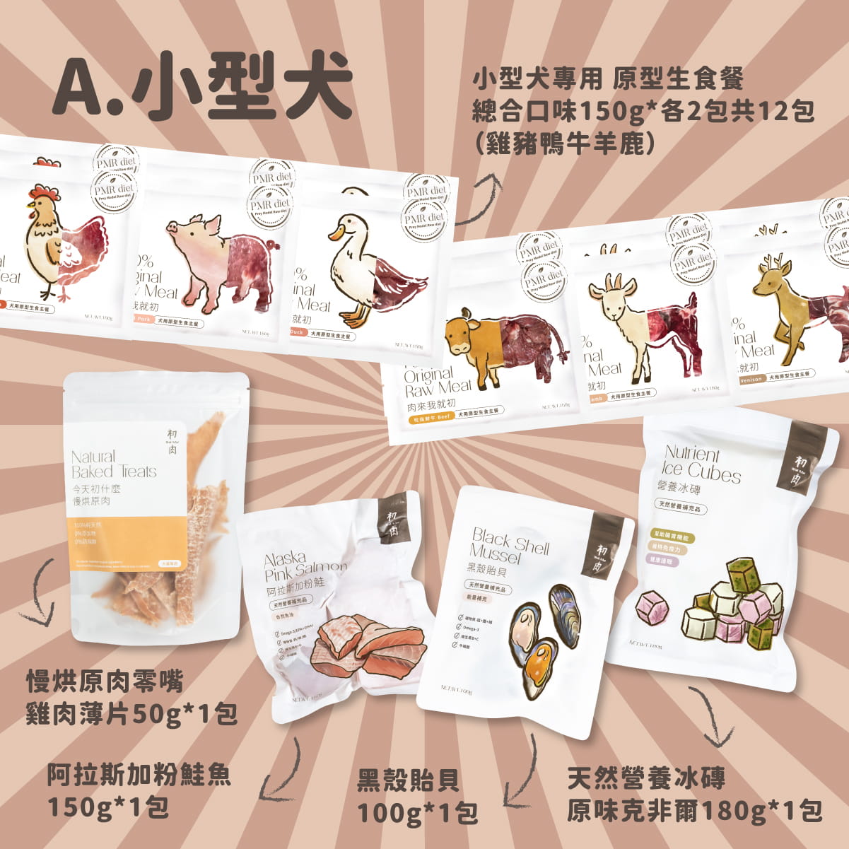 犬用原型生食主餐|滿漢大餐初肉組