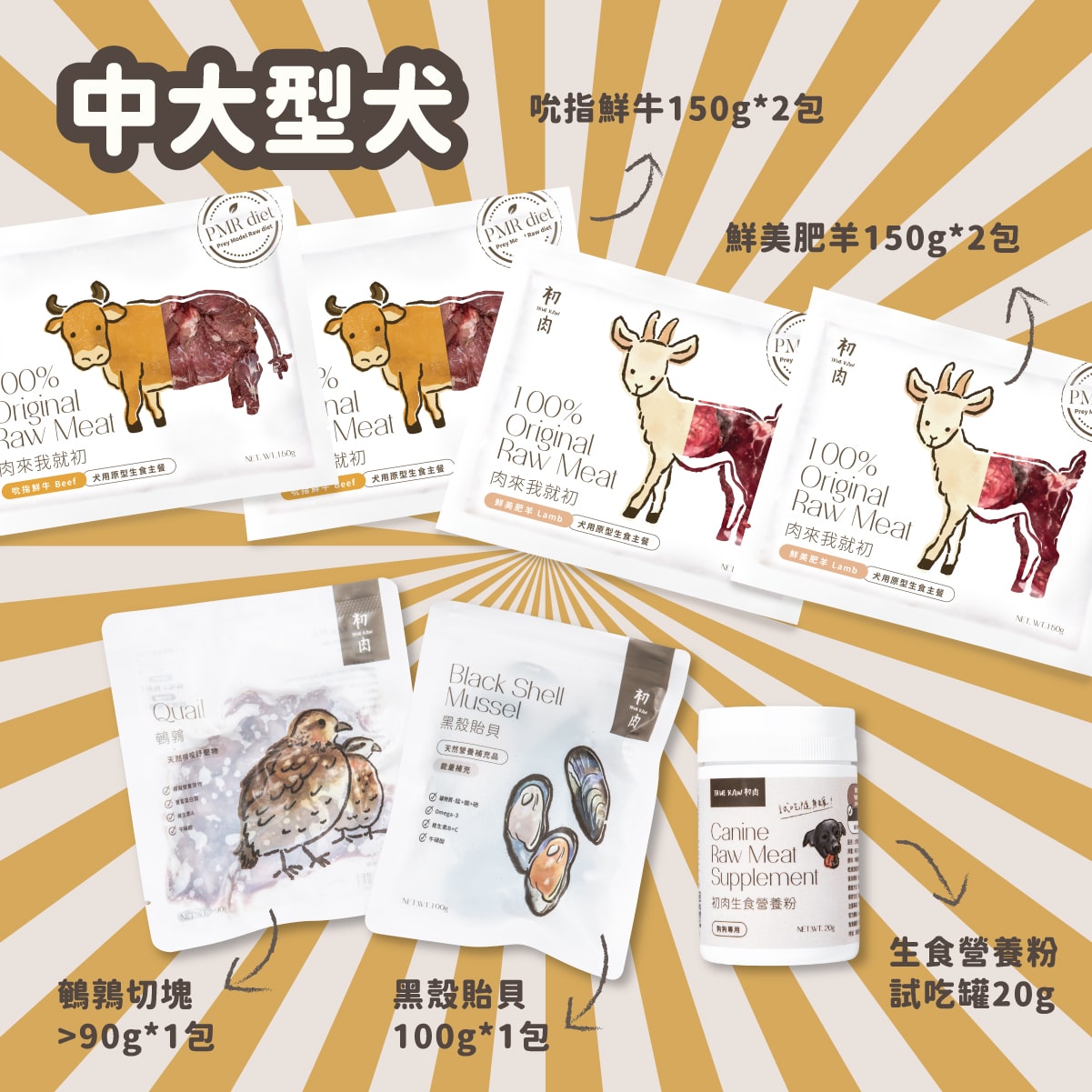犬用原型生食餐 超商冷凍免運組$999