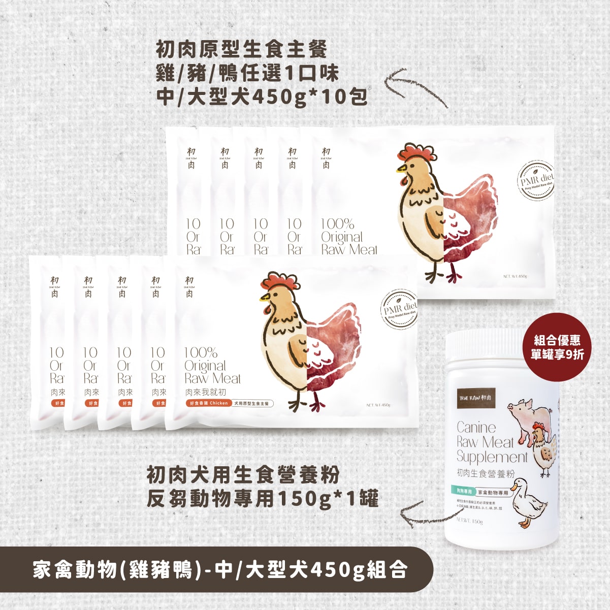 犬用原型生食主餐｜ 老顧客大量購買-全面均衡優惠組