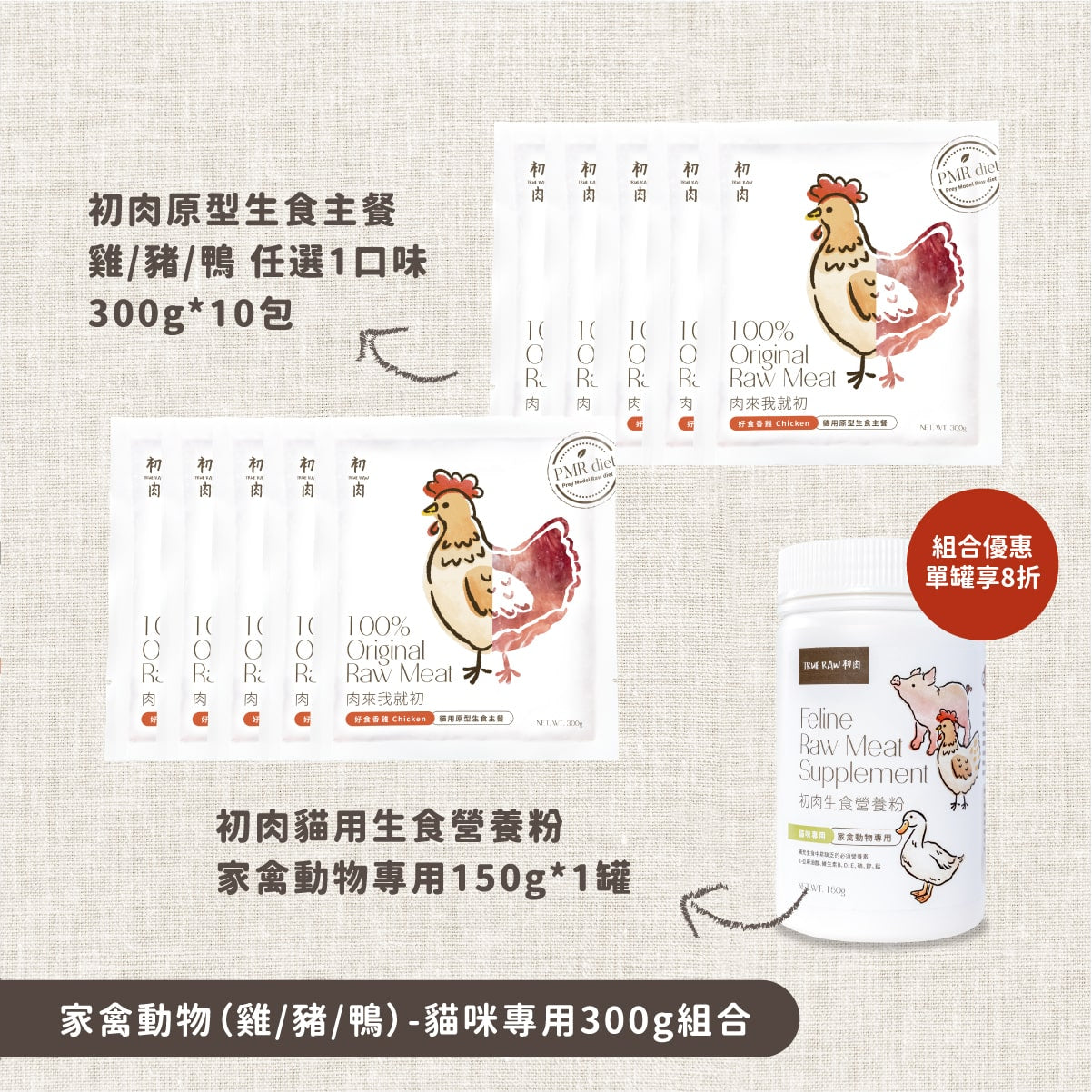 貓用原型生食主餐｜ 老顧客大量購買-均衡營養優惠組